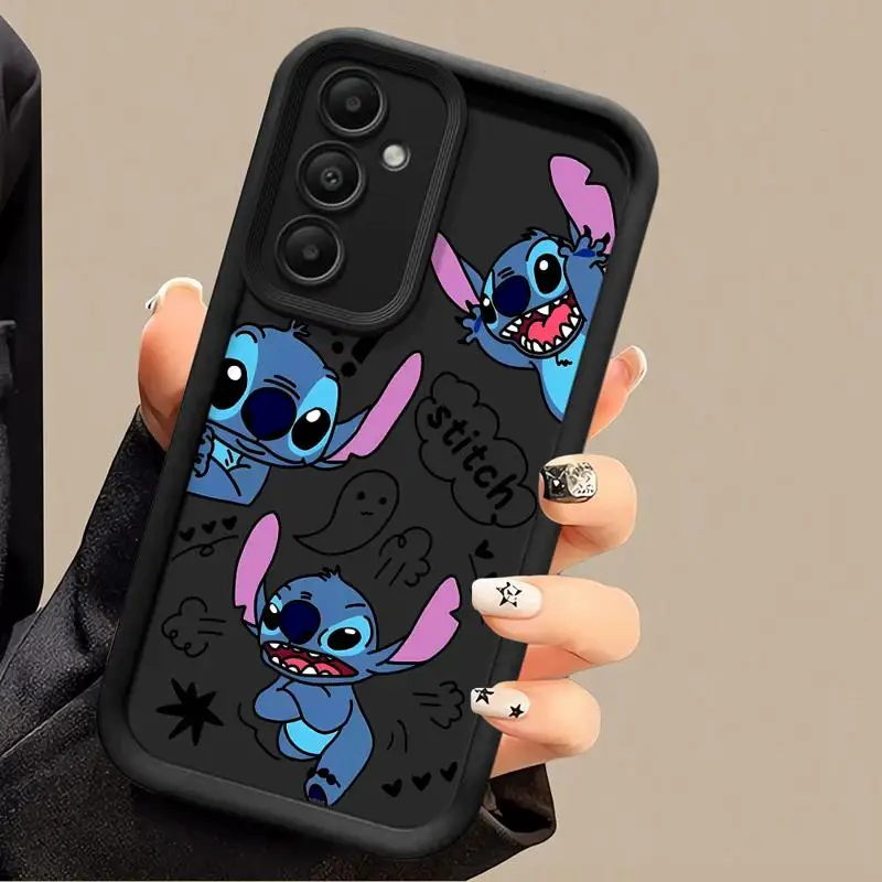 Disney Stitch Angie Cool Art phone case for Samsung Galaxy A54 A53 A34 A23 A16 A12 A53 A52 A32 A35 A14 tpu funda waterproof caso