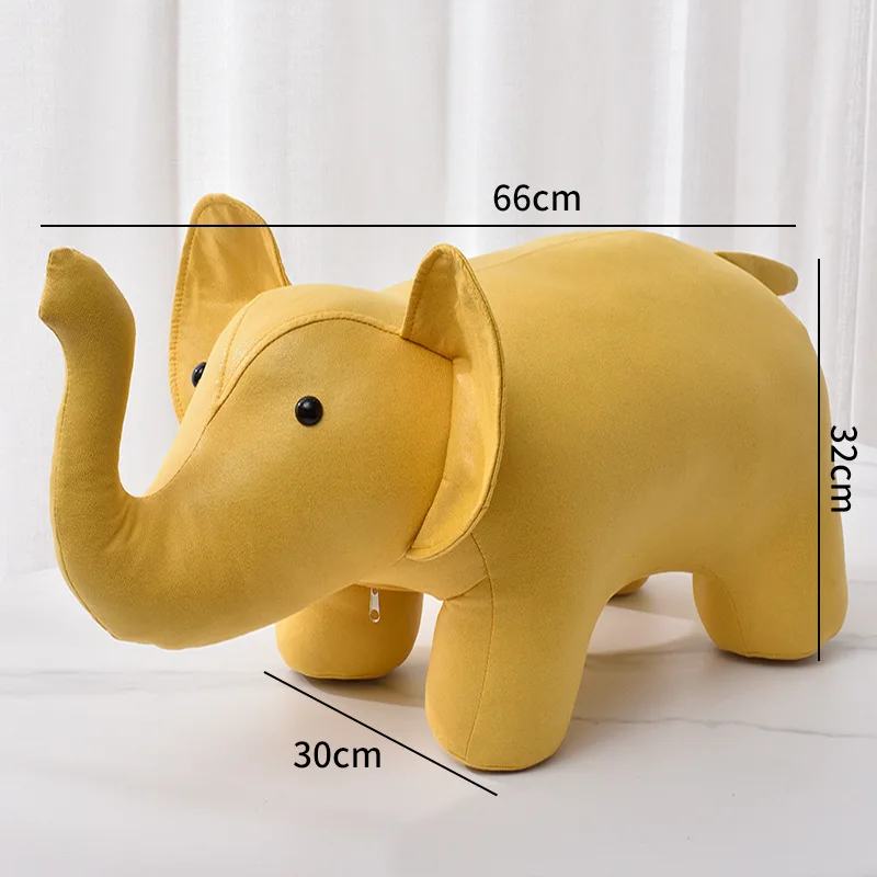 Banqueta baixa em estilo cartoon infantil, sofá removível e lavável, elefante e urso, cadeira de sapato de algodão, sapato doméstico