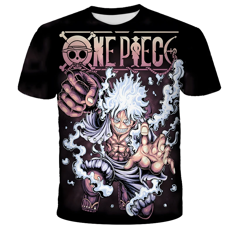 جديد الصيف تي شيرت الاطفال أنيمي قطعة واحدة لوفي الأولاد ملابس الاطفال الفتيان تي شيرت الاطفال الصيف قصيرة الأكمام بلايز كول تي شيرت