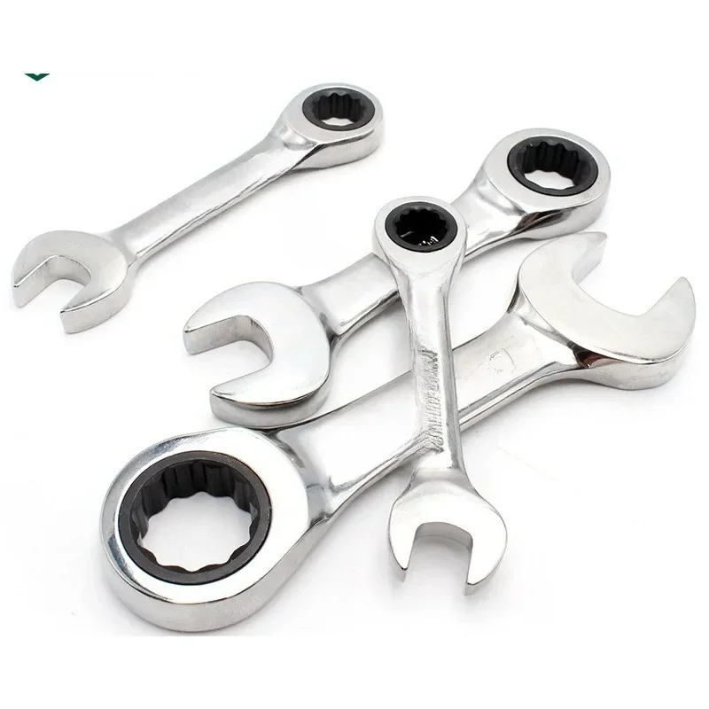 Open Wrench, Fully Polished Dual Use Short Quick Wrench Tool Auto Repair