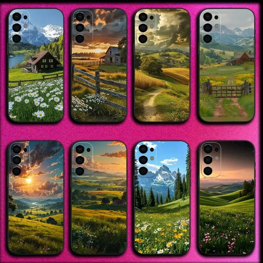 

Rural Scenery Phone Case For Samsung S25,S24,S21,S22,S23,S30,Ultra,S20,Plus,Fe,Lite,5G Black Cover
