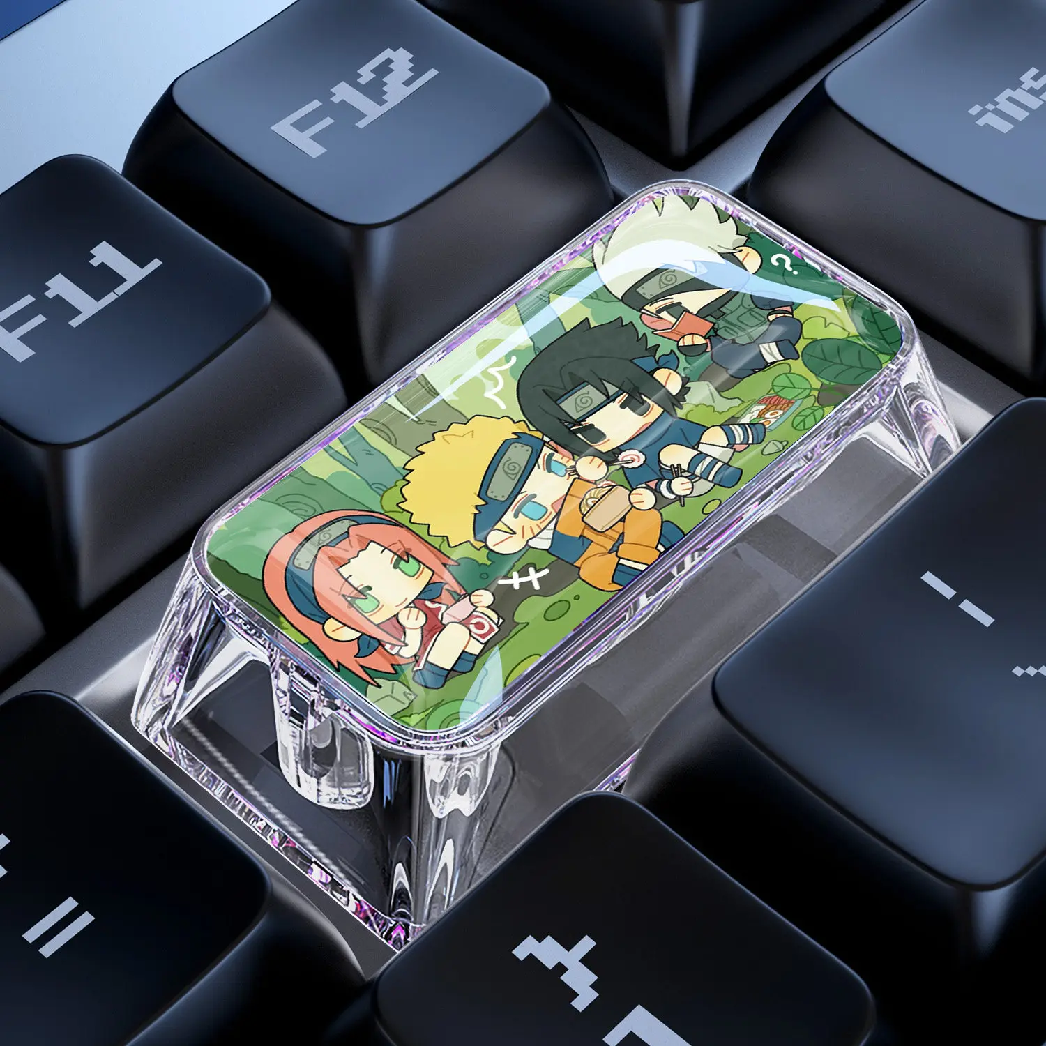 

Креативная одиночная кейкап-накладка 2U для механической клавиатуры, с изображением персонажей Наруто: милый Узумаки Боруто и Узумаки Наруто, для перекрестных осей