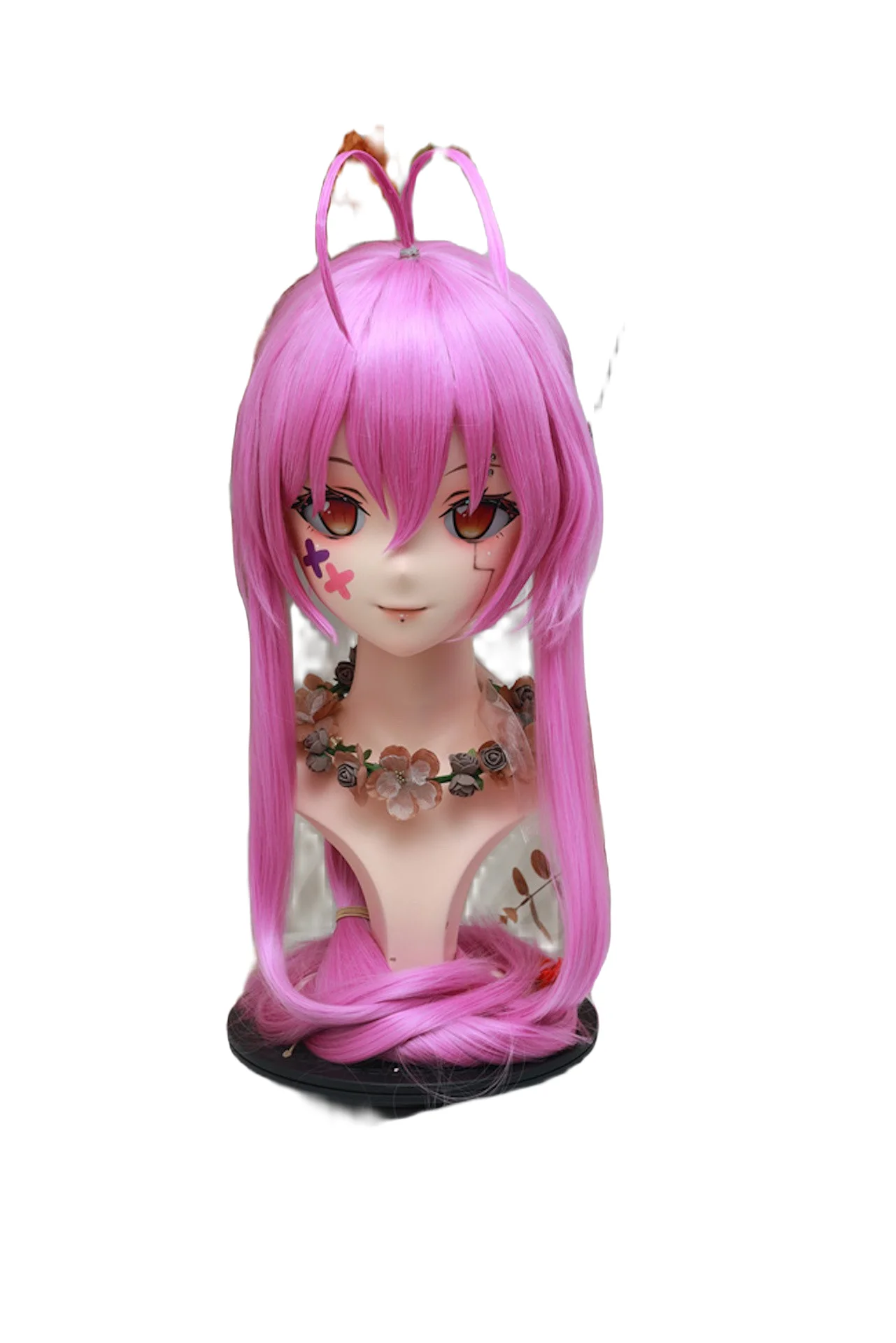 

(NFD-602) Customize Character Female/Girl Resin Kig Half Head With Lock Anime Cosplay Japanese Animego Kigurumi Mask