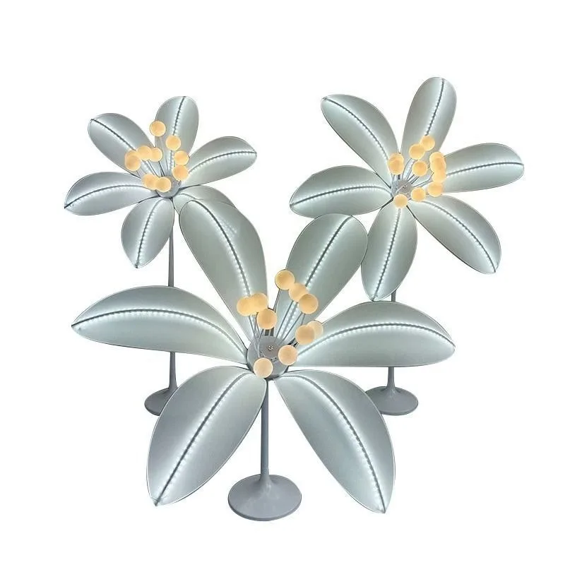 Wedding props, luminous lilies, road lighting, three-piece wedding arrangement, stage background decoration, window ornament