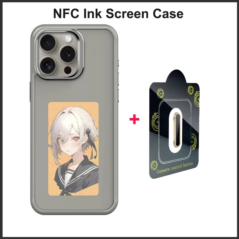 

NEW NFC DIY Ink Screen Phone Cases For iPhone 16 Pro Max 16 Plus Wireless AI Projector Phone Case Camera Button Control Cover