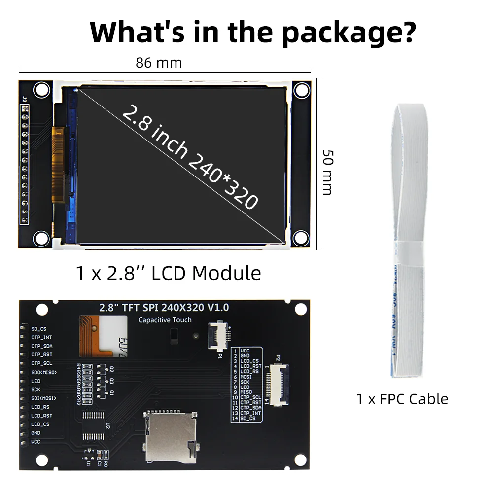 iPistBit 3,5 Zoll SPI TFT LCD Bildschirm Bunte IPS kapazitiven Touch Display Modul ST7796 320*480 IPS Für Esp32 & Arduino 10