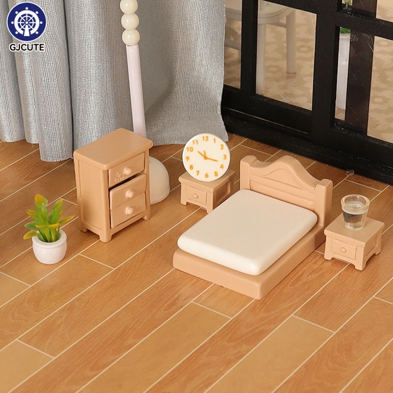 Conjunto de móveis em miniatura para Dollhouse, Pretend Play Toy for Kids, Sala, Decoração do Quarto, Acessórios, 1PC, 12 PCs