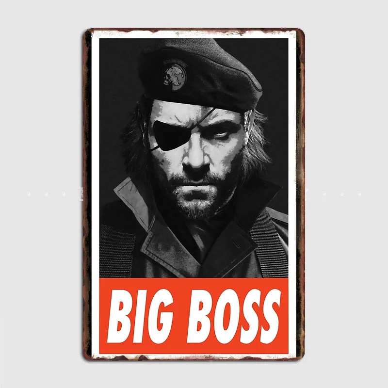 METAL GEAR SOLID - Big Boss Posters Metal Plaque Custom Garage Club Indoor Wall Decor Tin Sign Home Decor Room Decor