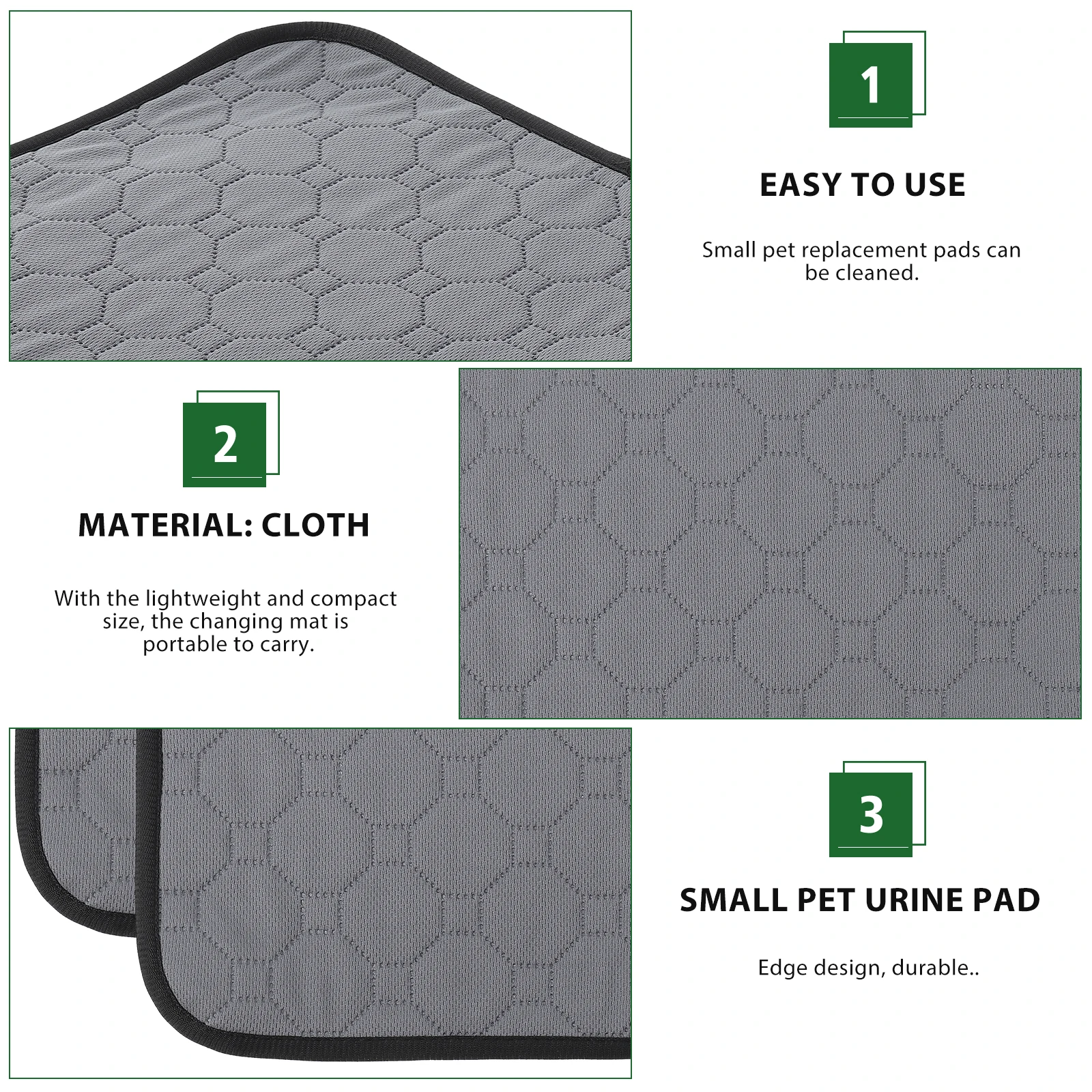 

2 Pcs Pet Pee Mat Mats Reusable Cage Cushions Wear-resistant Pads Rat Hamster Liners Litter