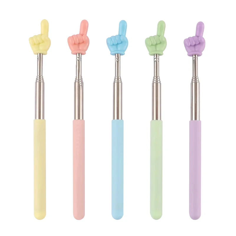 

Macaron Retractable Teacher Pointer Rod Finger Design Stainless Steel Telescopic School Teaching Pointer Stick Teacher Supplies