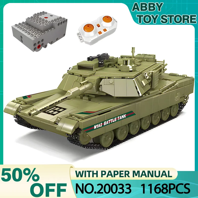 

Mold King 20033 Технический MOC MIA2 основной боевой танк Модель Строительные блоки Кирпичная головоломка Сборка Игрушка Рождественский подарок для мальчиков и детей