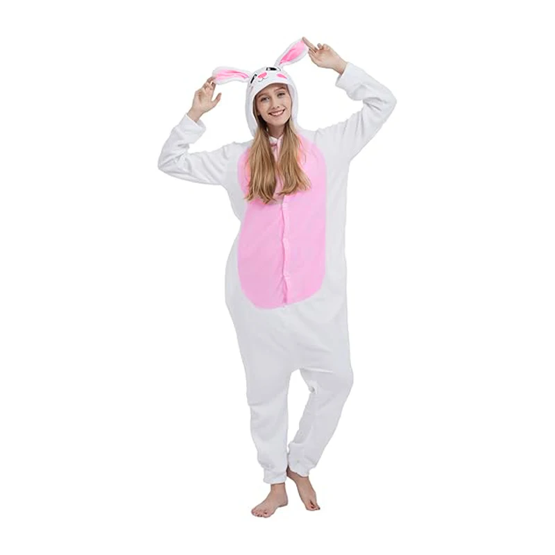 

Rabbit Kigurumi Women Onesies Animal Cosplay Costume for Easter Halloween Outfits Full Body Pijamas Sleepwear Cartoon Jumpsuit