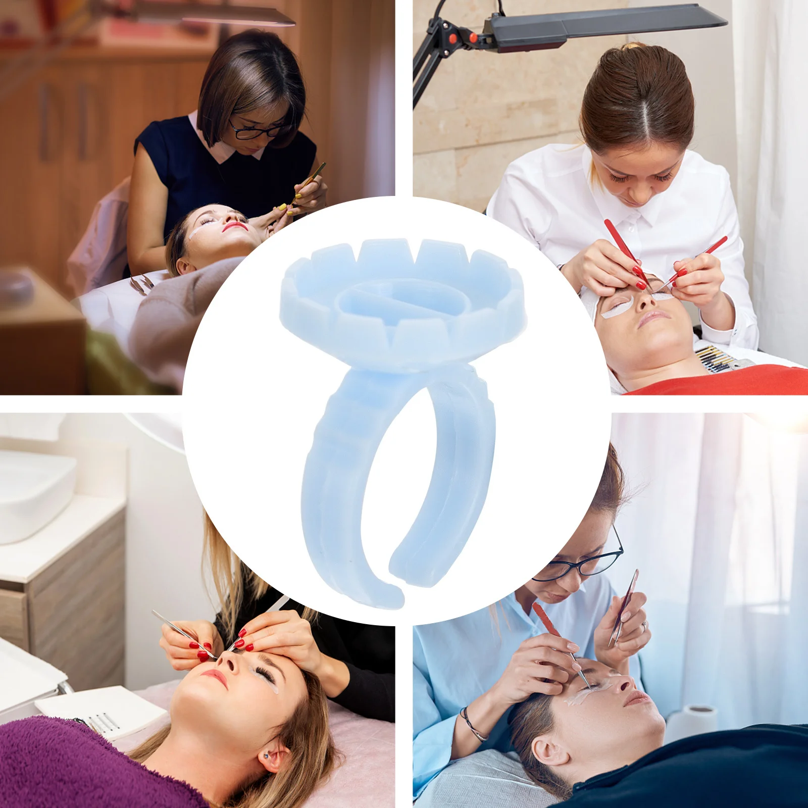 

200pcs Eyelash Glue Cups Smart Design For Easy Glue Dipping Volume Lash Extensions Professional Tool Kit Beauty Salon Gift Idea