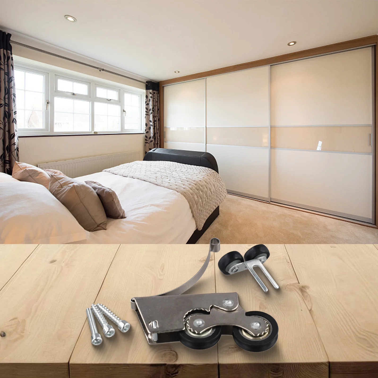 For DIY Projects Cabinet Pulley Door Replacement Wheel Stable Operation User-Friendly Design Versatile Applications