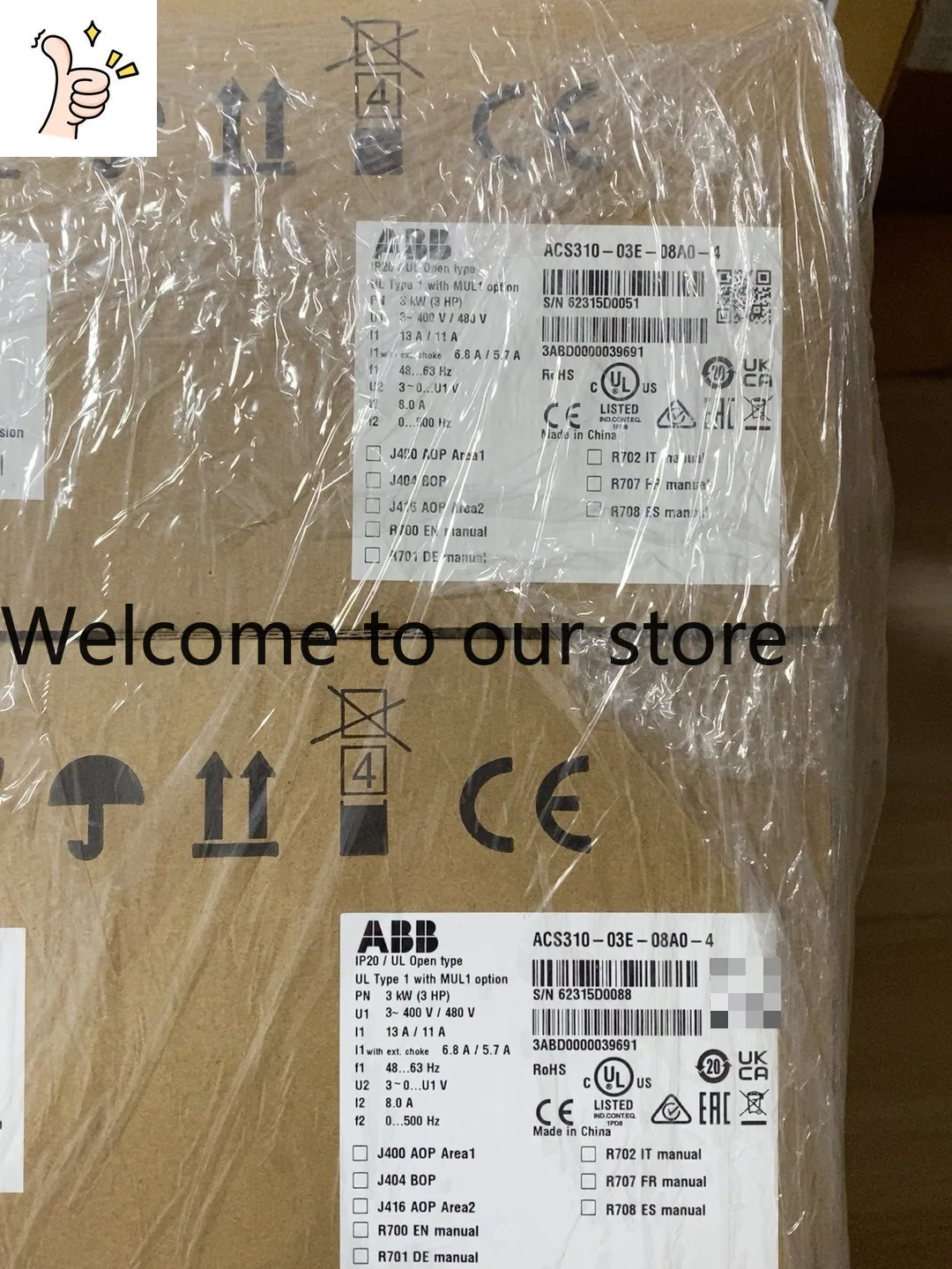 ABB Inverter ACS310-03E-08A8-4 New Original Positive