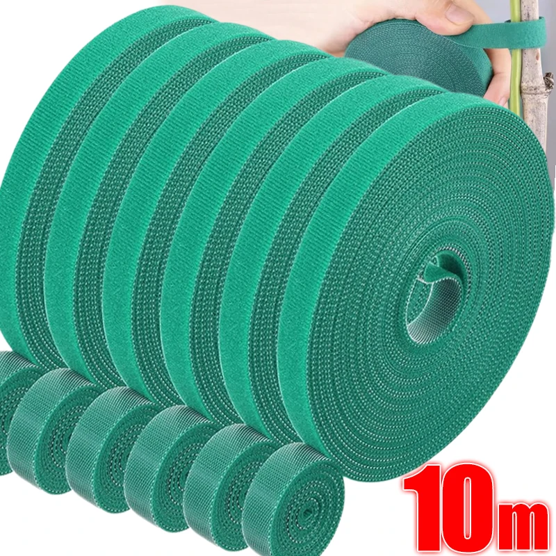 

10/1M Reusable Green Garden Twine Plant Ties Nylon Plant Bandage Garden Hook Loop Bamboo Cane Wrap Support Garden Accessories