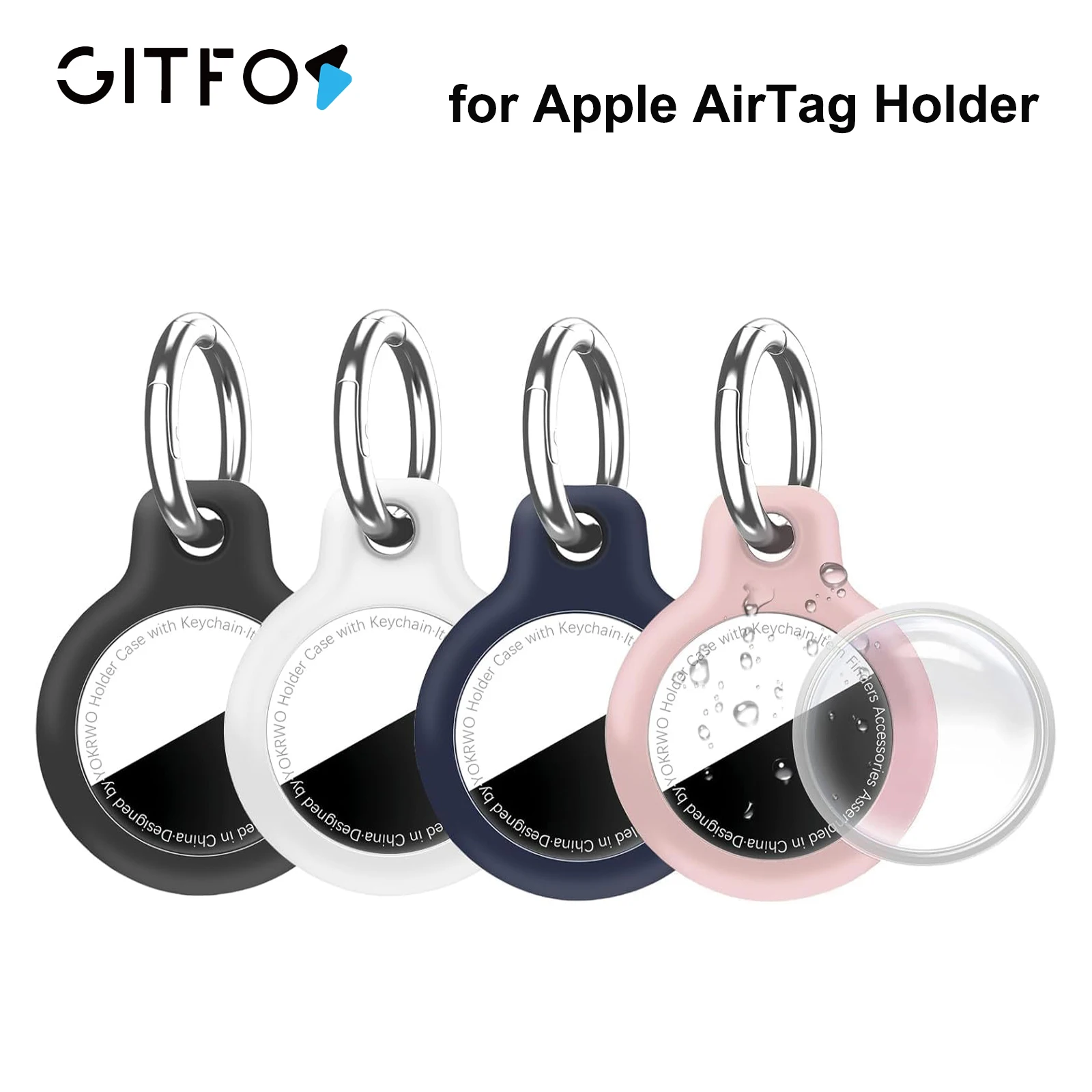 

GITFOS Waterproof TPU Case for Apple AirTag Holder Anti-Scratch GPS Tracker Air Tag Key Chain Cover for Keychain Pet Luggage
