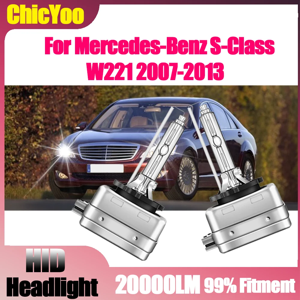 

2PCS Auto Lights Headlight Bulbs 6000K White 20000LM Xenon 12V For Mercedes-Benz S-Class W221 2007 2008 2009 2010 2011 2012 2013