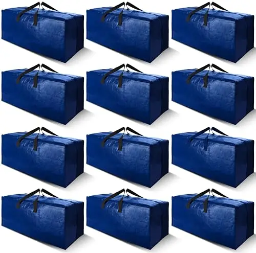 

Набор из 12 прочных сумок для переезда Cosy Family с ручками-рюкзаками - прочные ручки и молнии, вместительные сумки для экономии места