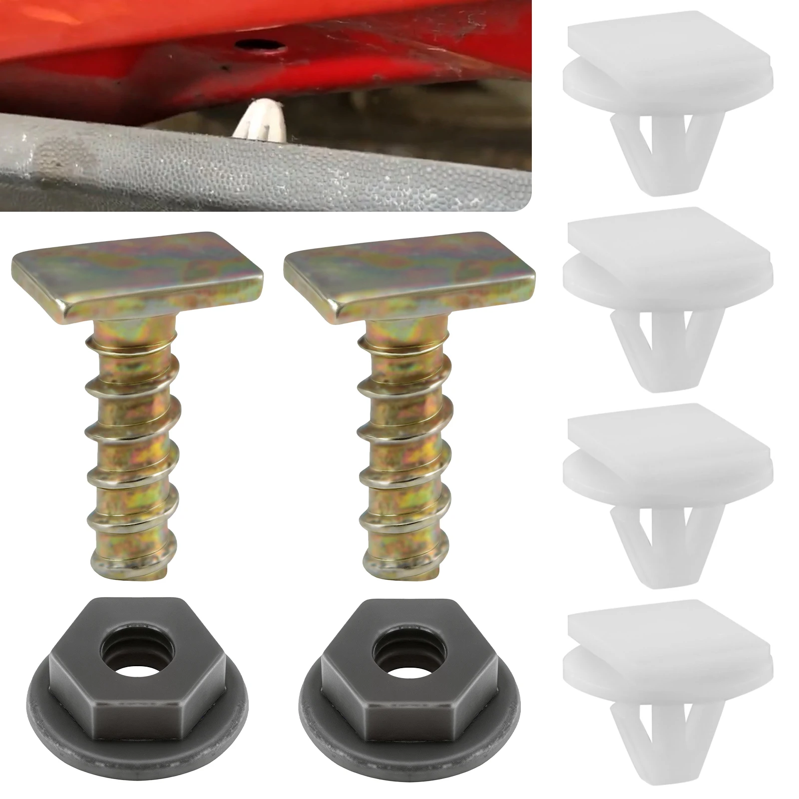 8 pçs arco da roda dianteira guarnição prendedor clipes parafuso porca conjunto para vauxhall corsa c combo 12290 9114743 90481593   Clipes de fixação de acabamento