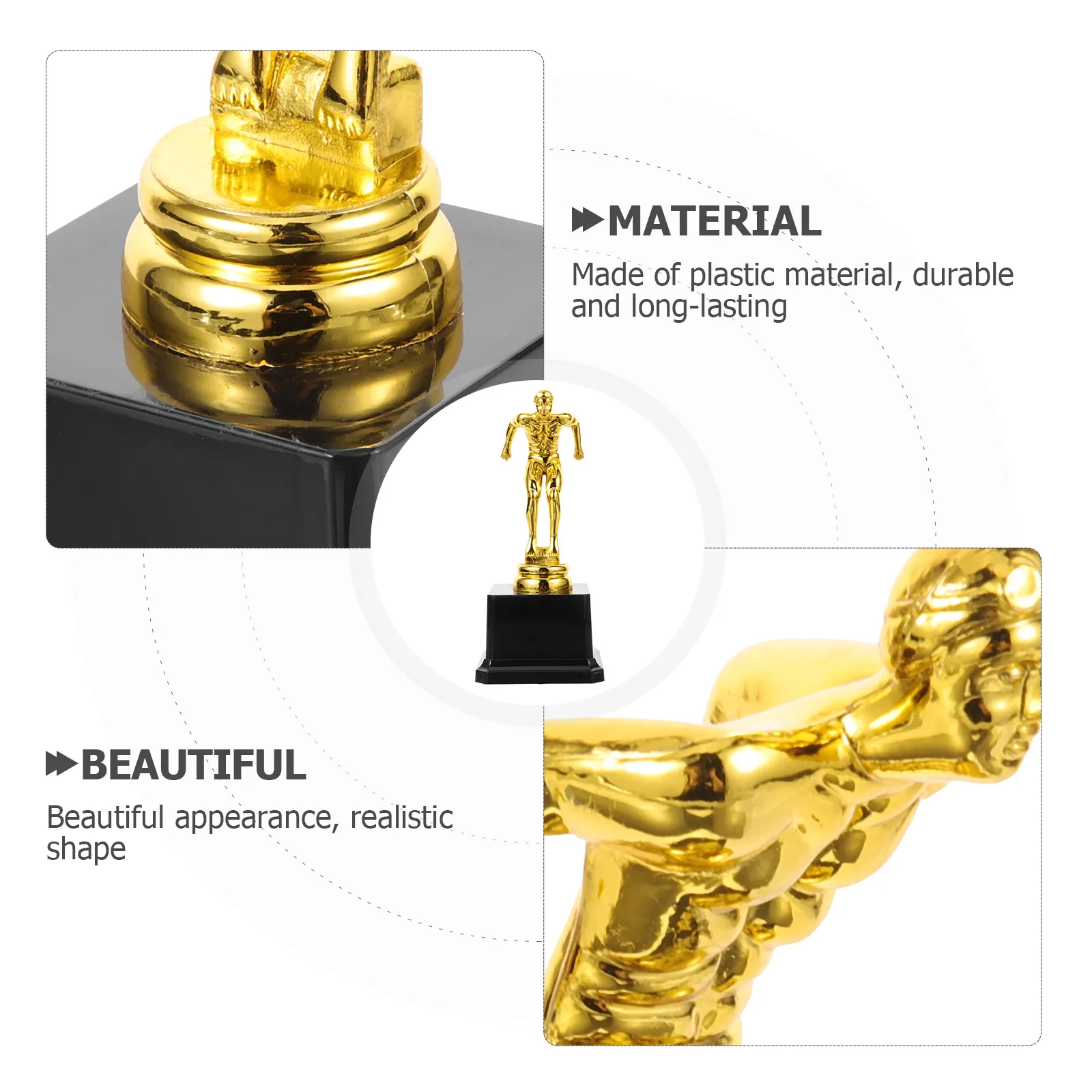 

Trophy Little Golden Man Ornaments Colored Award Cup Woman Championship Large Diving Shaped Plastic Competition Match