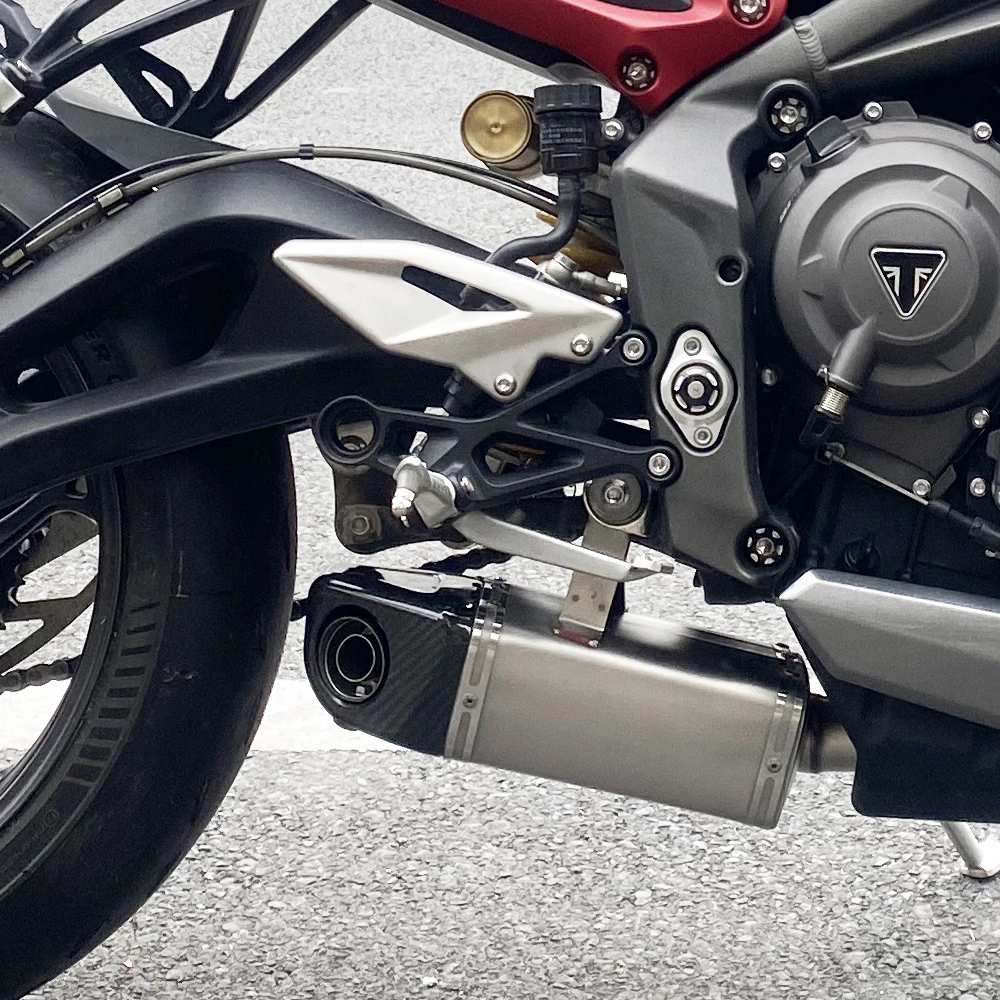 Tuyau de liaison de silencieux d'extrémité de queue de moto en fibre de carbone, installation sans perte, tuyau d'accès pour Street Triple 765 S R RS, haute qualité