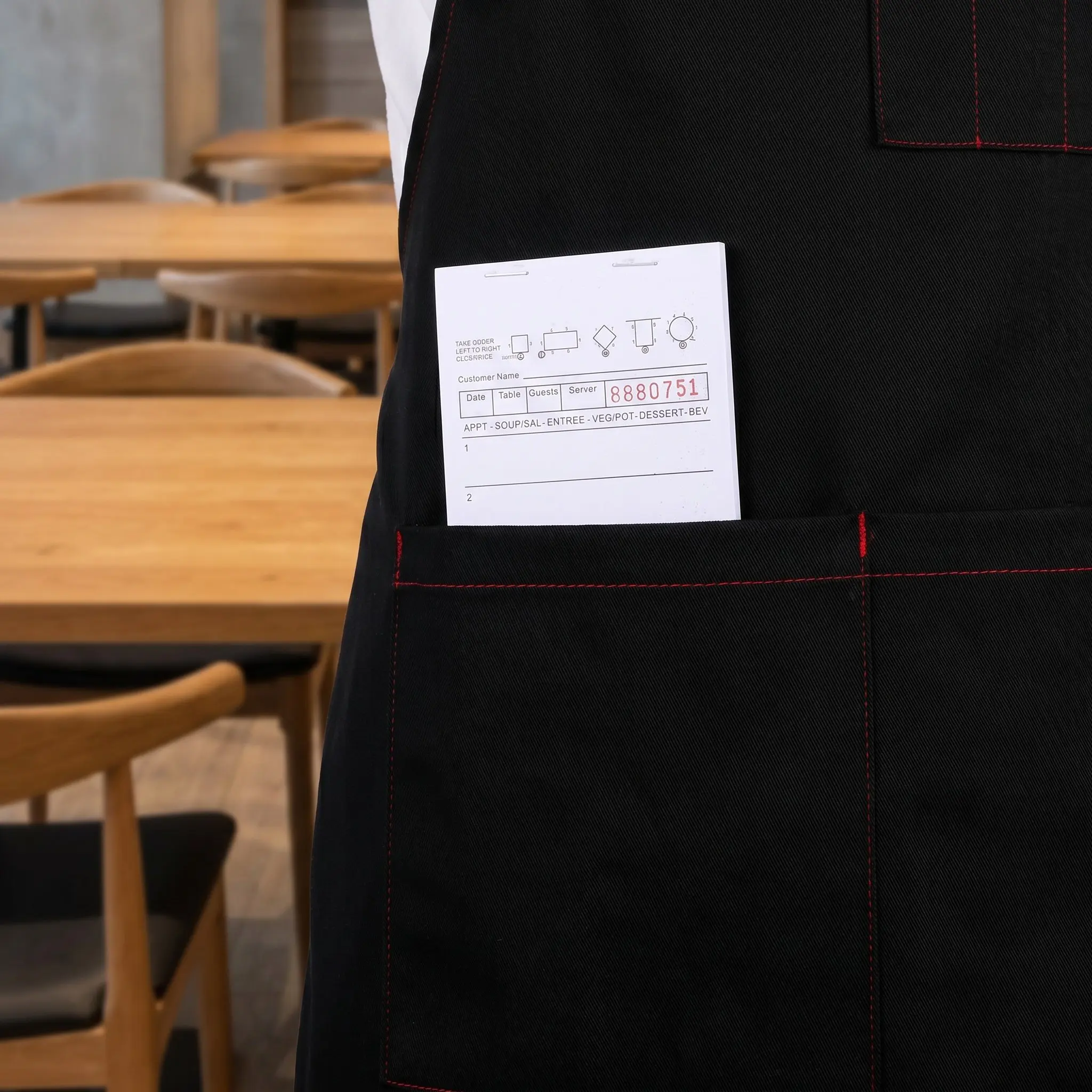 5Pcs Server Note Pads Guest Checks Books Numbered Receipt Book for Waitress Restaurant Cafe Bar Food Truck Hotel