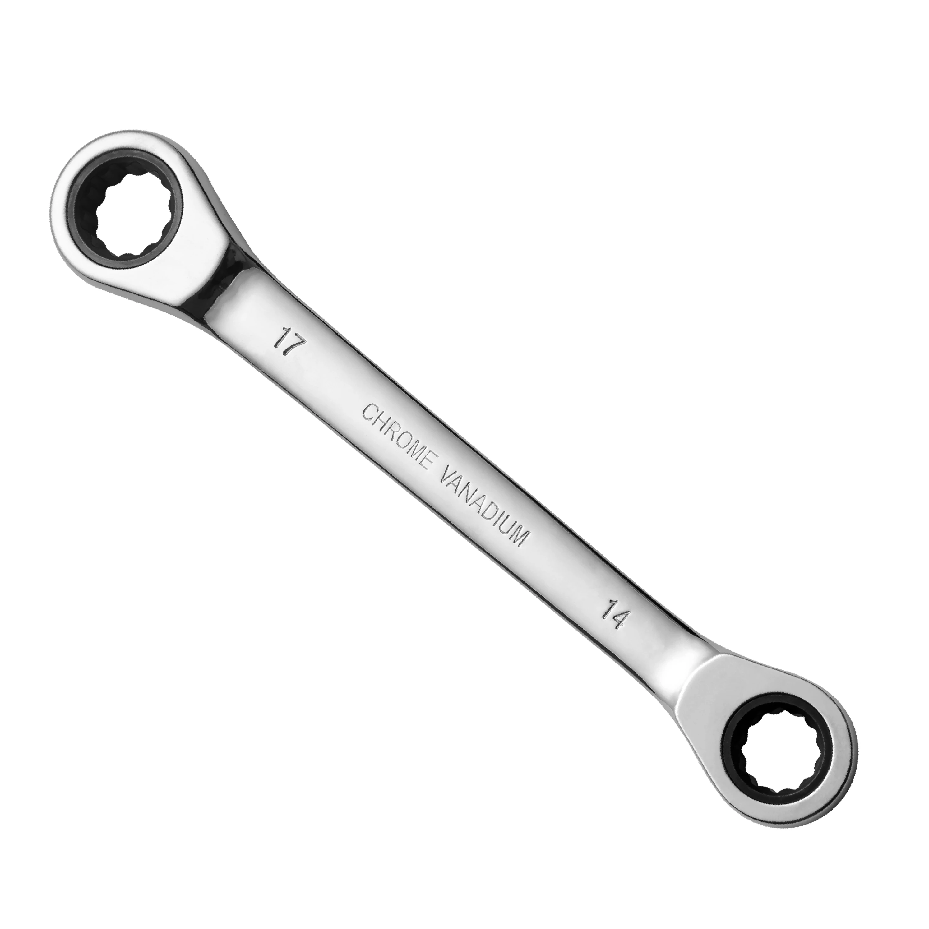 1 PC Full-Polish mewtric Ratcheting Wrench Set Double Box Design with 72-Tooth Gear and Off-Corner Loading