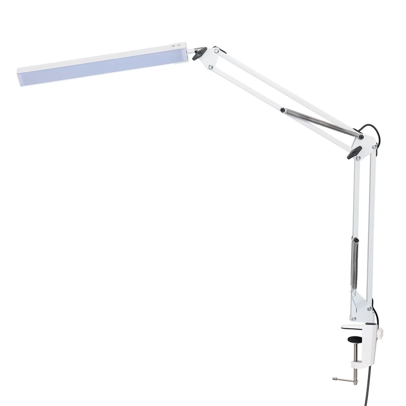 lampada de mesa led ajustavel com bracadeira swing arm desk lamp modos de iluminacao abajur para estudo desenho escritorio 10w 01