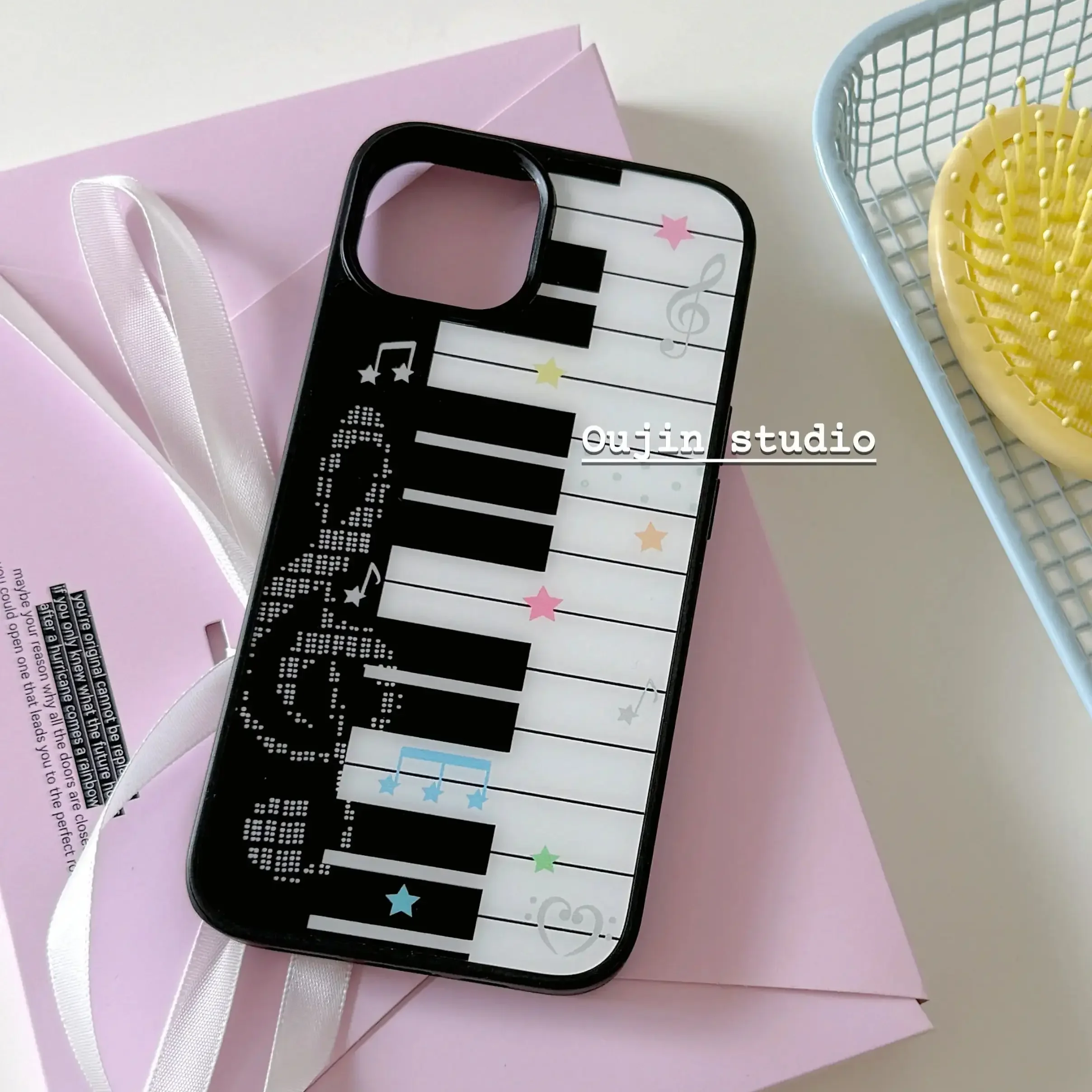Funda para Teléfono con Diseño Minimalista de Teclas de Piano y Teoría Musical de Estrellas Coreanas para iPhone 17 AIR 16 15 14 13 12 11 PRO MAX 7 8 PLUS, Cubierta Antipolvo