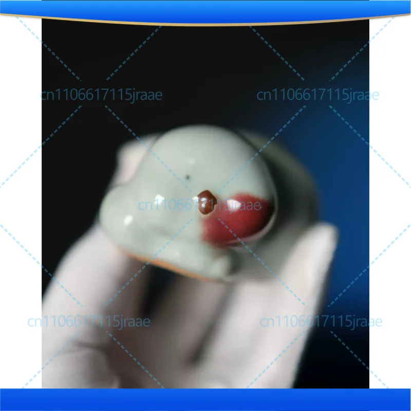 Intangible Cultural Heritage Jun Porcelain Coquettish Duck Figurine Jun Red Glaze Furnishing Home Decor Craft Ornament