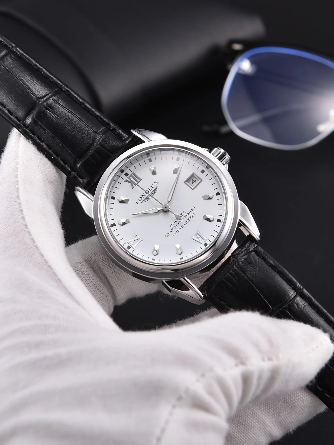 Men's Automatic Watch, Simple Mechanical Leather Timepiece