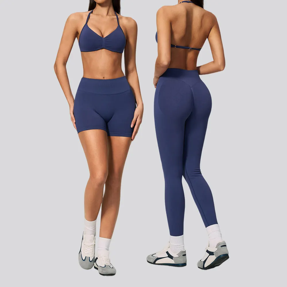 Gym Tracksuit Yoga Set 2 Pieces Seamless Tracksuits Fitness Sportswear Sports Bra High Waist Leggings Athletic Wear Workout Suit