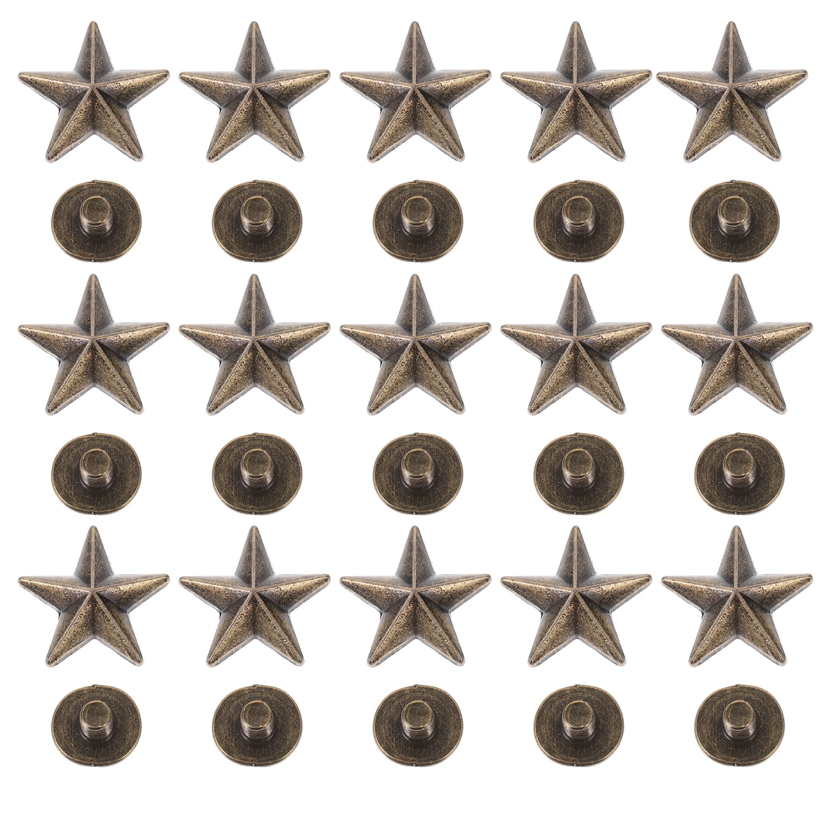 

50pcs Five Pointed Star Rivets 14mm Gun Color Punk Spikes for Clothing Shoes Hats Belts Bags DIY Craft Decor Kit with 4mm