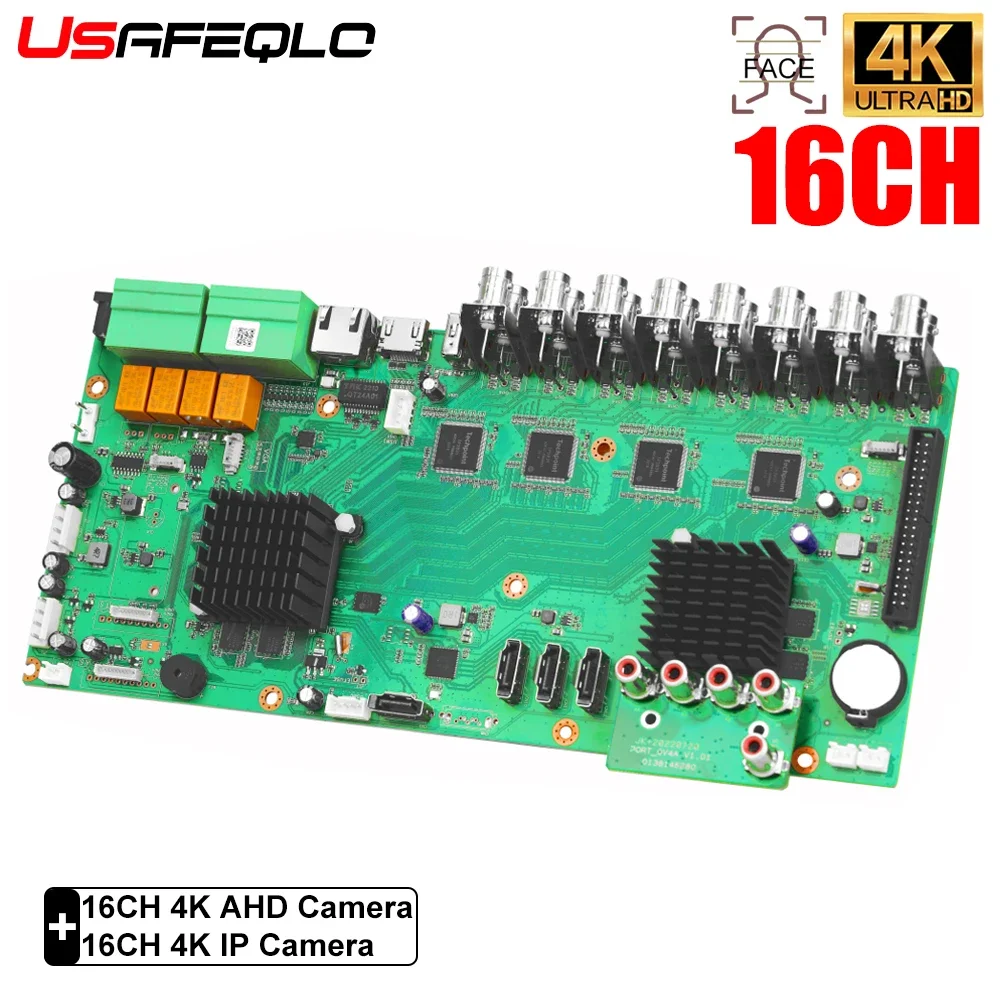 

16CH AHD 6-in-1 Hybrid DVR Supports 8MP/5M AHD & 4K IP Cameras, Xmeye Face/Human/Car Recognition, H.265 Compression - 15FPS