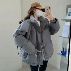 Women's Jackets 2023 New Winter Parka Thicken Fashion Warm Cotton Coats Loose Female Clothing Casual Hooded Outwear