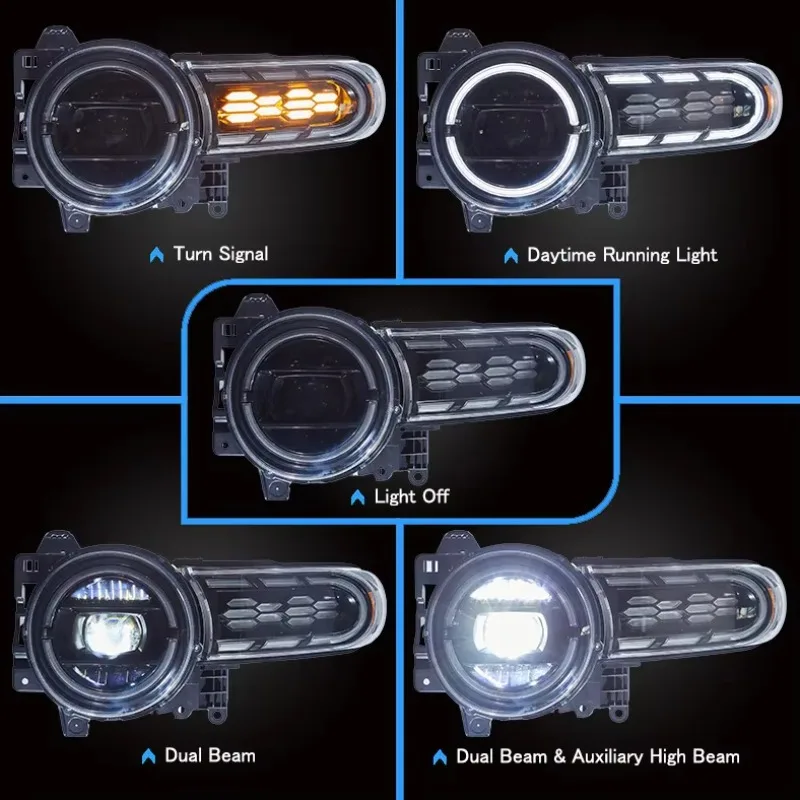 Upgraded LED Head Lamps With Stable Light Output Compatible With Toyota FJ Cruiser 2007 To 2023 (Only Main Headlight)