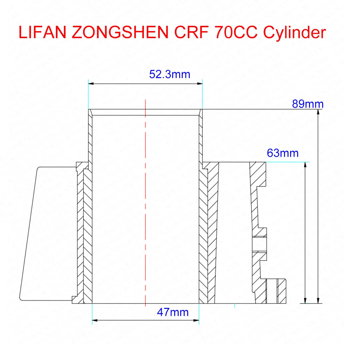 47mm Cylinder Piston Ring Gasket Kit For 70CC Honda CRF 70 Kaya Lifan ZongShen Dirt Pit Bike