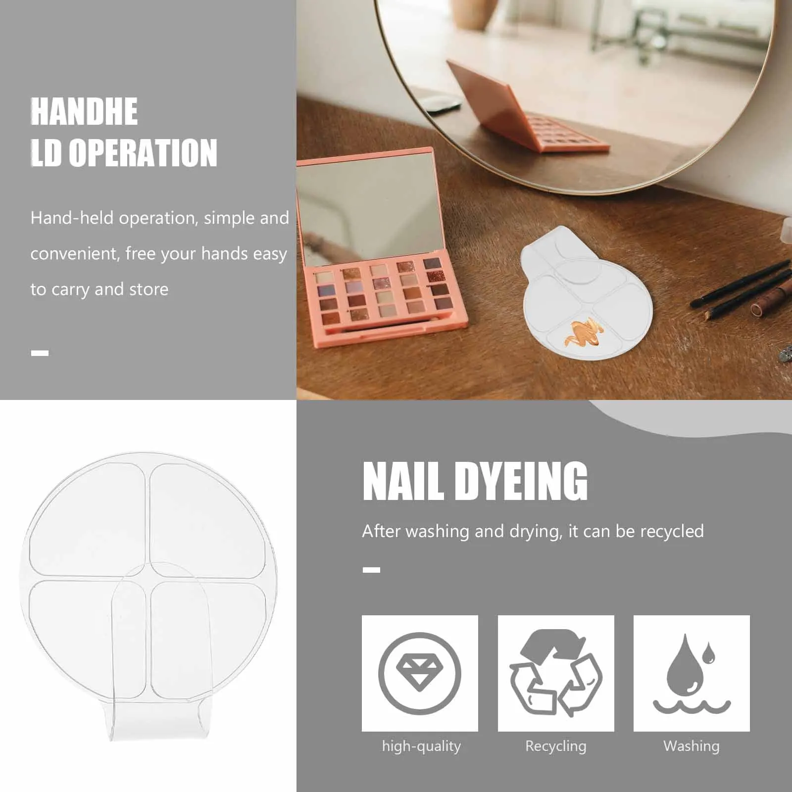 

2Pcs Palettes Set Transparent Acrylic Handheld Mixing Trays for Makeup Oil Paint Acrylic Gouache Pigment Application