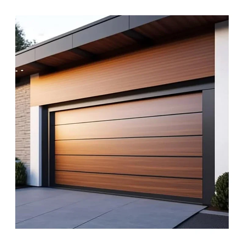 

Modern Chinese Style Double Car Garage Gates Automatic Sectional Steel Glass Doors Finished Surface For Villas