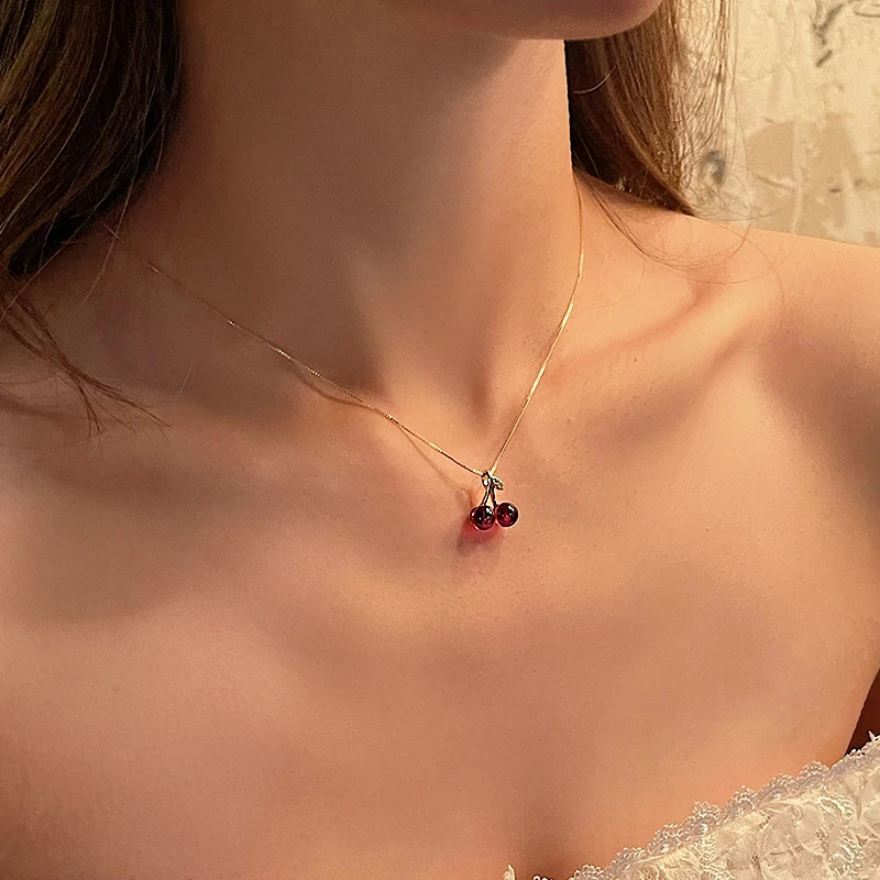 rose gold silk bridesmaid dresses 18K Gold Plated Stainless Steel Waterproof Hypoallergenic Jewelry Trendy Red Heart Pendant Necklace