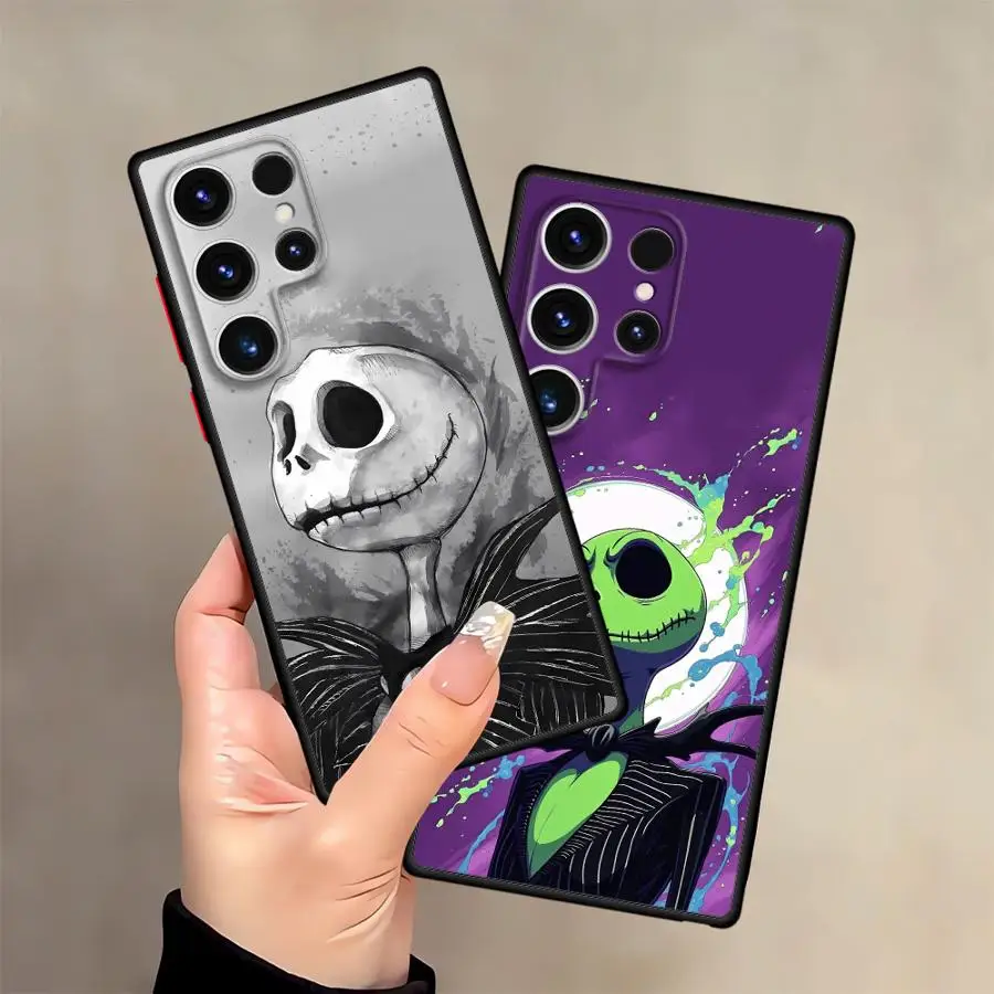 삼성 갤럭시 S23 울트라 S8 S21 FE S24 S20 S25 노트 20 10 S22 플러스 S9 크리스마스 이브 해골용 소프트 커버 폰 케이스