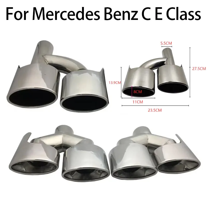 

For Mercedes Benz C E Class Car Double Outlet Exhaust Tailpipe Muffler Tube Welding installation W204 W212 C300 E240 E280 E320