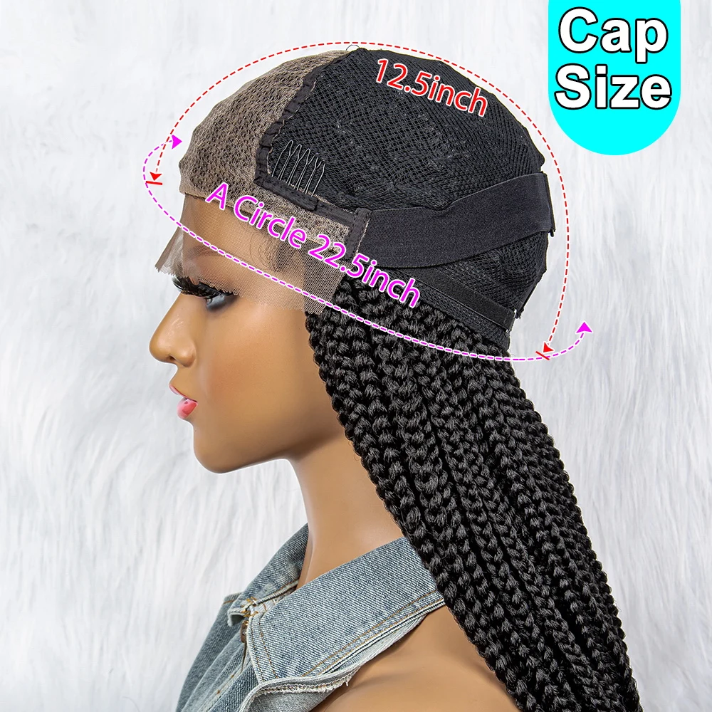 Synthetic Braided Wigs Synthetic Lace Front Wigs Knotless Cornrow Braids with Baby Hair Handmade Braided Wigs 36 inches