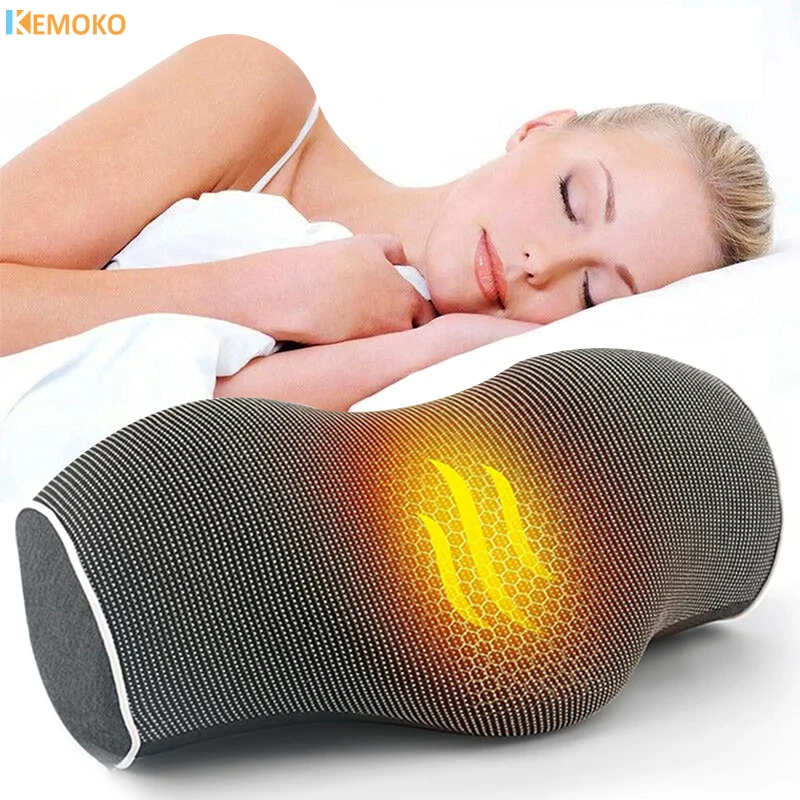 

Neck Massager Cervical Pillow Back Stretcher Heating Vibration Massage Back Traction Relax Sleeping Memory Foam Spine Support