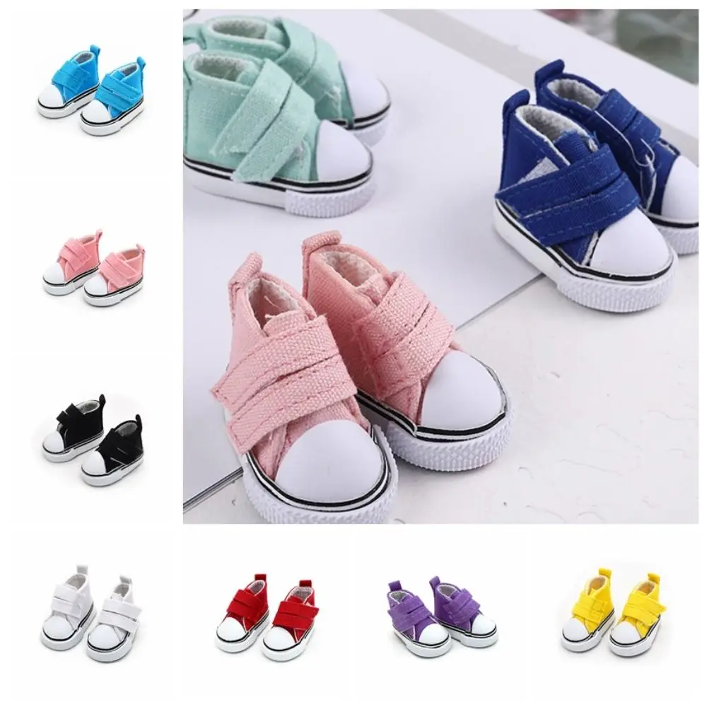 1 Pair Sneakers Shoes 5cm Length Doll Canvas Shoes Mini DIY Doll Sneakers High Top Colorful Mini Casual Shoes Children Toy