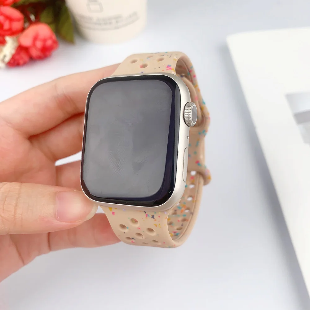 Siliconen sportband voor Apple Watch Band 44 mm 45 mm 41 mm 40 mm 49 mm 42 mm 38 mm Armband voor iWatch-serie Ultra 2 SE 9 8 7 6 5 4 3
