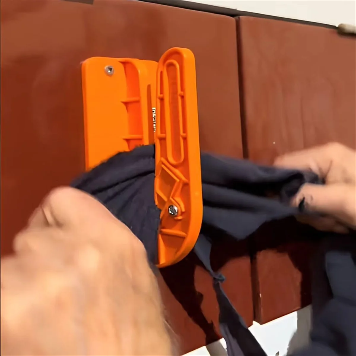 A44TWall-Mounted Rag Cutter,สีส้มเครื่องตัดRag Cutter Wall Mount,ตัดแผ่นเก่าได้อย่างง่ายดาย,เสื้อยืด,หนังแกะผ้า 2 ชิ้น