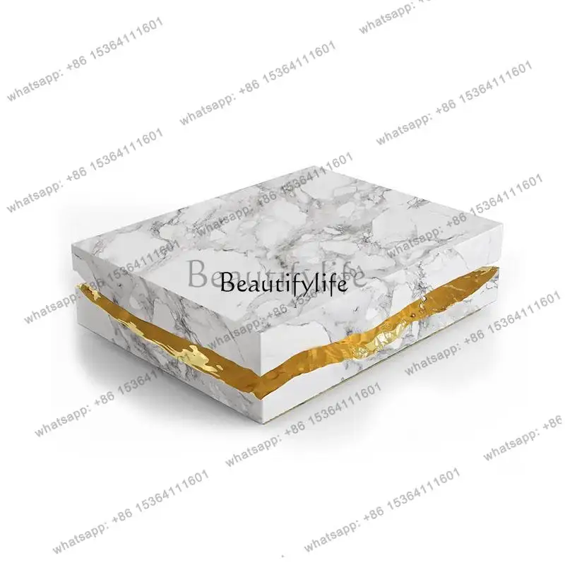 Factory Direct Italian Luxury Freeform Coffee Table w/ Metal Base -Designer Marble Top & Waterproof Surface for Villa Mansion Li