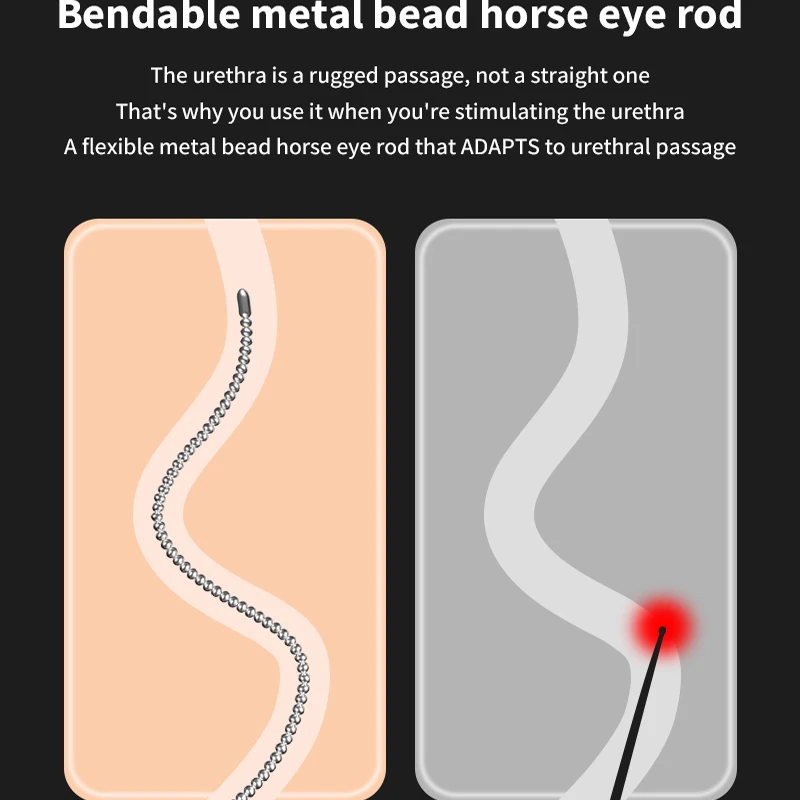Metal Horse Eye Stick Penis Plug Urethra Bead Can Electro Shock Urethral Stimulator Sounding Masturbation Climax Sex Toy for Men view 3